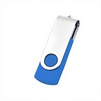 Nouvelles clés USB pivotantes en métal personnalisées, cadeaux promotionnels pour salons professionnels, sans cryptage, 8 Go/16 Go/32 Go, logo USB 2.0, garantie 1 an, Chine