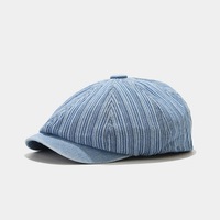 Gorras de Pintor británico de alta calidad al por mayor sombreros de hiedra boinas vaqueras lavadas clásicas sombrero de vendedor de periódicos