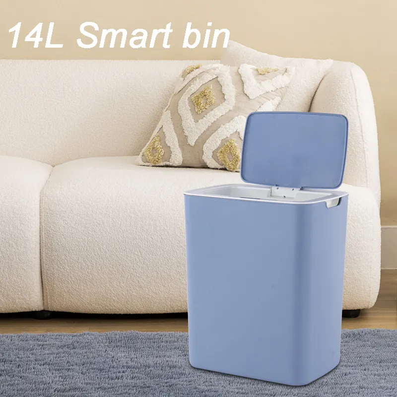 14l Smart Home Prullenbak Intelligente Plastic Vuilnisbak Met Deksel Automatische Inductie Afvalbak