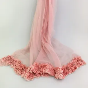 3D bordado encaje de malla de tela para vestido de noche