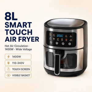 <span class=keywords><strong>Friteuse</strong></span> à <span class=keywords><strong>air</strong></span> intelligente 8L à circulation d'<span class=keywords><strong>air</strong></span> <span class=keywords><strong>chaud</strong></span>, panier visible, multifonction, 1400W, large plage de tension pour cuisine familiale - Product Image 1