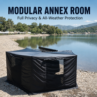Auvent de voiture robuste en forme d'éventail à 270 degrés, anti-UV, imperméable, en tissu Oxford, pour pick-up, SUV, camping