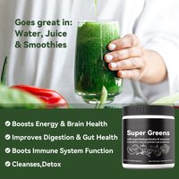 Mélange de Boissons Super Greens Marque Blanche : Optimisation Naturelle de l'Énergie et du Métabolisme, Détox, Complément Alimentaire à Base d'Aliments Entiers, 30 Portions