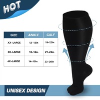 Chaussettes de compression grandes tailles extra larges pour mollets larges 20-30 mmHg, bas de contention graduée pour le sport, les voyages et la récupération, pour hommes et femmes