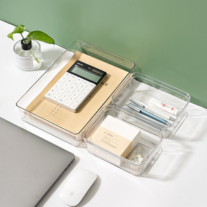 Transparent Storage <b>Box</b> 4 In 1 1L Acrylic Desktop Organizer For Cosmetics Stationery <b>Makeup</b> Organizers - Product Image 3