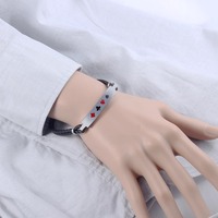 Bracelet en cuir avec cordelette Poker Spade Club