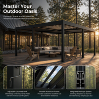 Pergola extérieure en aluminium de qualité supérieure avec toit motorisé réglable pour cour et patio