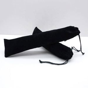 Étui pour éventail à main pliable de 13 pouces en velours noir réfléchissant avec cordon de serrage, en tissu écologique, pour protection, idéal comme cadeau de mariage - Product Image 5