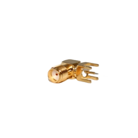 Connecteur SMA-KWE fourni en usine Quatre pattes PCB Mount Bent SMA Female Connector Longueur 14.5mm