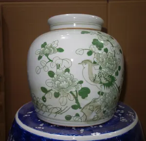 Tarro de jengibre Aqua tarro de almacenamiento de cerámica tarro de jengibre asiático