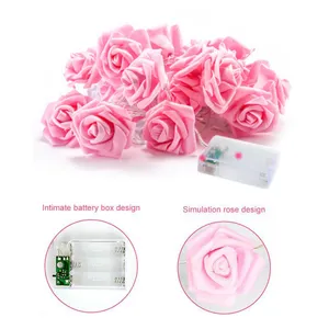 HIPIE 1,5/2/3/4M LED Simulations-Rosengirlande Feenhafte Hängelichter Blütenlampe USB- oder Batteriebetrieben für den Valentinstag - Product Image 1
