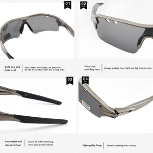 2023 unisex logotipo personalizado protección UV400 5 gafas lentes intercambiables ciclismo prescripción deportes gafas de sol de béisbol