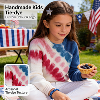 Suéter Infantil Personalizado HuaYi con Certificación GOTS y OEKO-TEX, Teñido con Técnica Tie Dye, Cuello Redondo a Rayas, 100% Algodón, Tejido a Mano, Ecológico, Transpirable