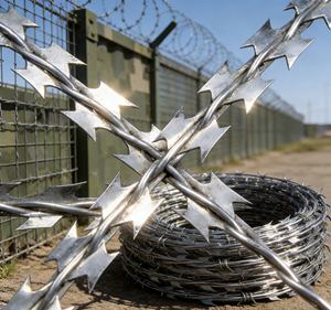 सबसे अच्छा विक्रेता गैल्वेनाइज्ड सुरक्षा बाड़ लगाना कॉन्सर्ट टेना प्राइस एंटी चढ़ाई ब्लेड तार जेल रेजर बार्बेड वायर - Product Image 1