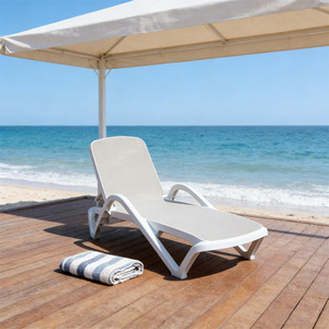 Tumbona Plegable de Alta Calidad para Exteriores, Resistente al Agua, de Plástico, Moderna y Cómoda, para Hotel, Patio, Parque, Playa y Piscina - Product Image 3