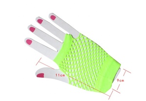 Gants en maille résille noir néon Short Party Dance Club Gants et mitaines fantaisie - Product Image 4