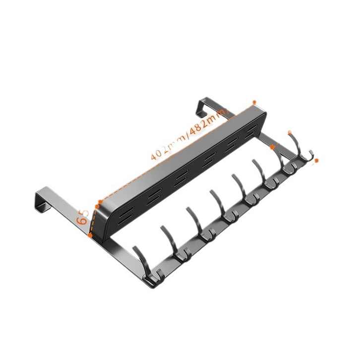 Aluminum Hanging Racks Clothes Robe Door Hooks with Shelf No Drilling ...