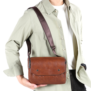 Sacoche bandoulière de luxe en cuir PU pour homme, multi-poches, style mode, pour voyage - Product Image 5