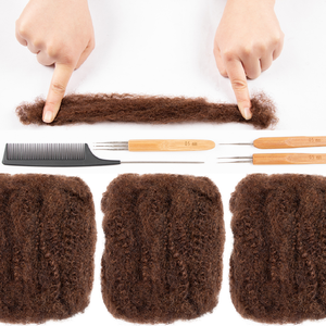 Cheveux humains brésiliens 100% Remy afro crépus bruns en vrac, très demandés pour les tresses, les dreadlocks et le <span class=keywords><strong>crochet</strong></span> - Product Image 1