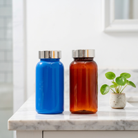 Bouteille de complément alimentaire en plastique PET à large ouverture personnalisée de 150 ml, facile à ouvrir, étanche aux fuites, bouteille à pilules