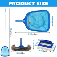 Verstellbares Pool-Skimmer-Netz und Laubkescher-Set mit Aluminiumstange und feinem Netzgewebe – Poolreinigungswerkzeug für Pools, Spas und Teiche