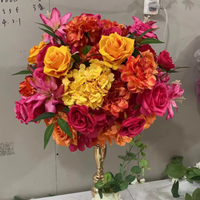 Boules de fleurs artificielles en soie J-FB109 pour centres de table de mariage, boules de fleurs blanches pour décoration de mariage