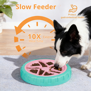 Tigela de Alimentação Lenta em Forma de Pneu de Plástico Durável Anti-engasgo com Design de Labirinto de Duas Camadas para Cães e Gatos Pequenos Anti-queda - Product Image 5