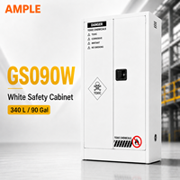 Armoire de sécurité pour produits chimiques dangereux 340L (90 gallons) blanche à double porte en acier pour l'école, l'hôpital et l'approvisionnement industriel