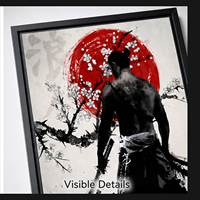 Art mural sur toile de samouraï japonais, impressions de silhouettes de guerrier rouge et noir pour le salon, le bureau, le dojo, la décoration intérieure d'hôtel