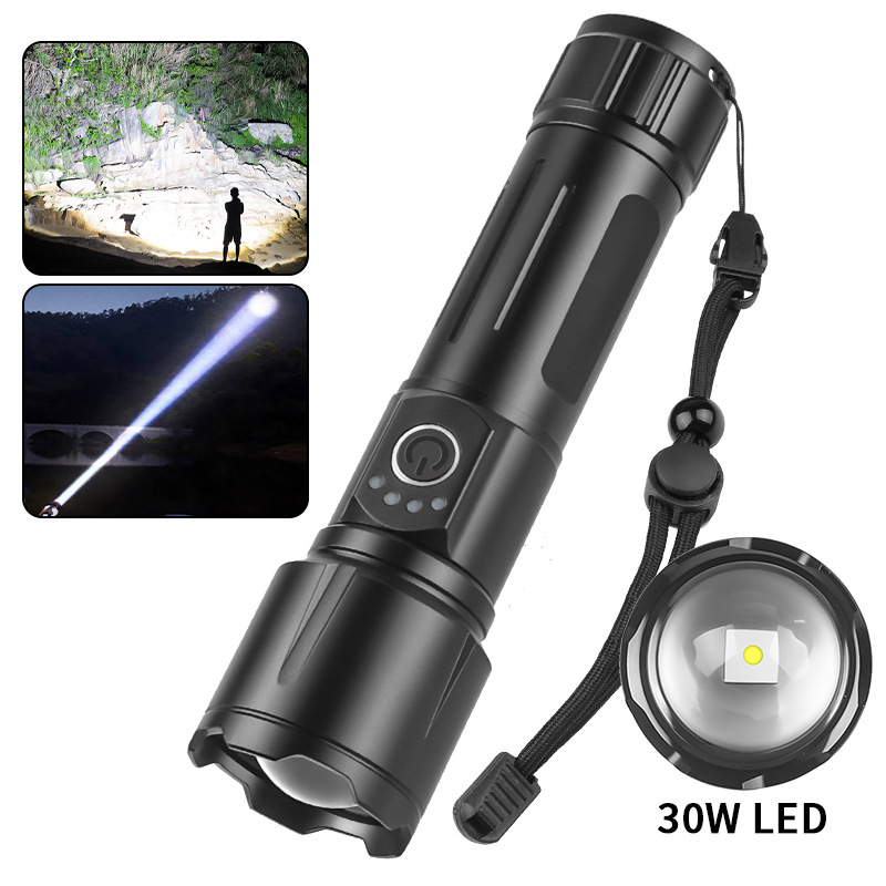 Linterna láser blanca 1705-30W Cable USB (pilas no incluidas)