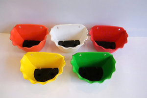 High Quality PP Plastic <b>Wall</b> Mounted Flower Pots Dual Hole Balcony Fence Planters Colorful <b>Hanging</b> <b>Baskets</b> Bulk Supplier - Product Image 3