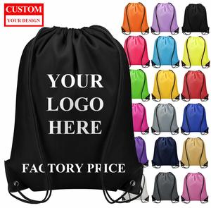 Wholesale Customized Draw <b>String</b> Sports Backpack Gym <b>Bag</b> Custom Logo Polyester Nylon Shop Promotional Fitness Drawstring <b>Bags</b> - Product Image 1