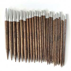 Juego de anillos de aguja de tejer redondos de aluminio de bambú carbonizado intercambiable - Product Image 2