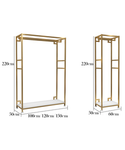 Porte-vêtements de haute qualité en acier inoxydable doré pour boutique de mariée, présentoir de robes de mariée en fer et acier inoxydable - Product Image 6
