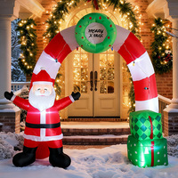 Arche gonflable géante de Noël de 8 m sur mesure, décorations de Noël, arche gonflable extérieure, modèle d'arche gonflable pour cadeaux, Père Noël, bonhomme de neige