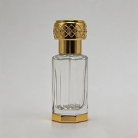 Flacon de parfum vide en verre décoratif pour Attar arabe, 3ml, 6ml, 12ml, avec compte-gouttes en verre ou bille roll-on, et boîte personnalisée