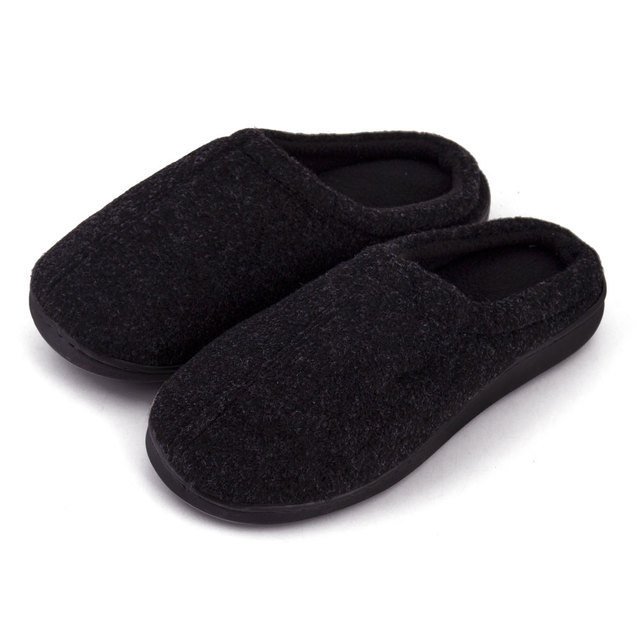 Luxury Family House Felt Fabric Ladies Shoes Furry Memory Foam Slides for Home Soft Comfortable Thermal for Slippers for Winter
