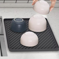 Tapis de séchage pour évier en silicone classique, antidérapant, séchage rapide, écologique, pour la cuisine à domicile