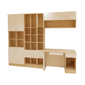 escrivaninha Mesa de melamina personalizada com estante e armário