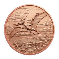 Pièce de monnaie en cuivre Pteranodon 1 oz 999 fin, haute qualité, relief 3D, Pterodactyle volant, dinosaure préhistorique crétien, pièce de monnaie en cuivre de collection