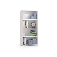 Bibliothèque moderne à 3 niveaux en bois avec étagères réglables, armoire de rangement blanche sur pied pour bureau à domicile, salon, appartement, atelier