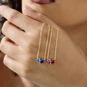 Collar con Colgante de Corazón con Doce Piedras de Nacimiento Independientes en Latón con Diseño de Amor y Elementos de Diamantes - Gran Venta - Product Image 2