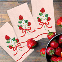 Serviettes en papier à 3 plis à la fraise, serviettes de cocktail jetables, impression personnalisée OEM