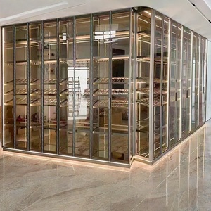 ארון תצוגה לאחסון יין עם מסגרת אלומיניום ודלת זכוכית, ניתן להתאמה אישית, חוסך מקום, ארונות בהתאמה אישית לכל הבית - Product Image 1