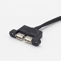 Cable de Datos para Placa Base con Puertos USB, Conector Dupont de 2.54mm a Doble USB Hembra para Montaje en Panel