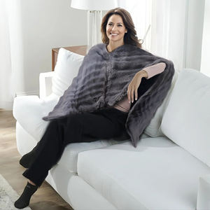 Poncho chauffant <span class=keywords><strong>électrique</strong></span> USB en gros, confortable et portable, avec 3 niveaux de chauffage réglables, contrôle tactile et protection contre la surchauffe, pour la maison - Product Image 4