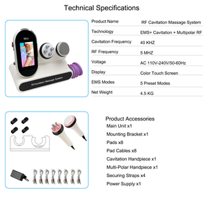 Máquina de Cavitación Multipolar RF 40K de Alta Calidad para Esculpir el Cuerpo y Tratamiento de Pérdida de Peso, Dispositivo EMS Profesional - Product Image 6