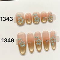 Nouveauté 2026 Faux Ongles Faits Main de Luxe Longs Forme Ballerine Coffin avec Diamants à Coller