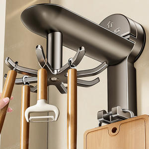 ตะขอแขวนแบบหมุนได้ Ltes สีเทา สำหรับติดผนัง ใช้เก็บอุปกรณ์ครัว ชั้นเดียว ดีไซน์มินิมอล - Product Image 1