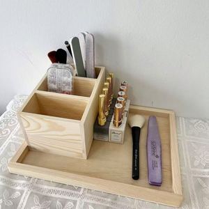 Organisateur de perceuse à ongles en bois de style japonais, boîte de rangement pour tampons de coton de bureau, boîte de rangement pour embouts de perceuse, porte-stylo - Product Image 6